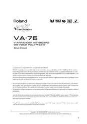 Roland V-Arranger VA-76 Manual Del Usuario