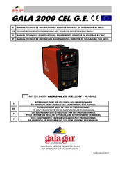 gala gar GALA 2000 CEL GE Manual Técnico De Instrucciones