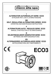 Mecc Alte spa ECO3 Serie Instrucciones Para Uso Y Mantenimiento