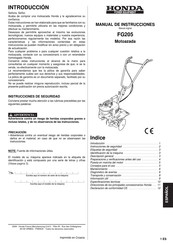 Honda Power Equipment FG205 Manual De Instrucciones Original