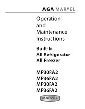 AGA marvel MP36FA2 Instrucciones De Operacion Y Mantenimiento