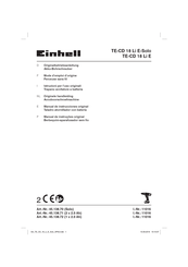 EINHELL TE-CD 18 Li E-Solo Manual De Instrucciones Original