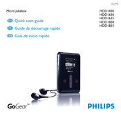 Philips GoGear HDD1430 Guia De Inicio Rapido