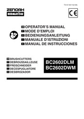 ZENOAH KOMATSU BC2602DWM Manual De Instrucciones