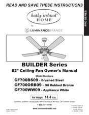 Luminance Brands Kathy Ireland Home CF700ORB09 El Manual Del Propietario