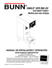 Bunn SINGLE GPR DBC-DV Manual De Instalación Y Operación