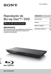 Sony BDP-S490 Manual De Instrucciones