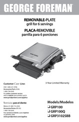 George Foreman GRP3102SBB Manual Del Usuario