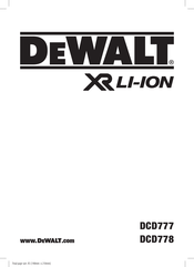 DeWalt XR DCD778 Traducido De Las Instrucciones Originales