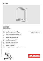 Franke RODX630E Instrucciones De Montaje