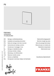 Franke F5EV2001 Instrucciones De Montaje Y Servicio