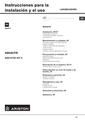 Ariston AQUALTIS AQD1070D 497 X Instrucciones Para La Instalación Y El Uso