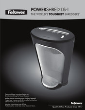 Fellowes POWERSHRED DS-1 Manual Del Usuario