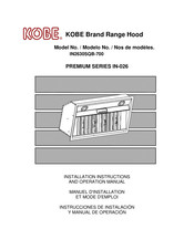 KOBE IN2630SQB-700 Instrucciones De Instalación Y Manual De Operación