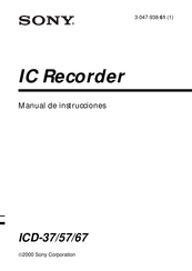 Sony ICD-67 Manual De Instrucciones