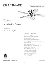 Craftmade Wyman WC42-3 Guia De Instalacion