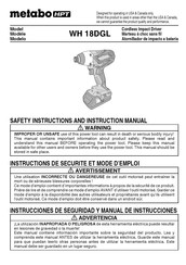 Metabo HPT WH 18DGL Manual De Instrucciones