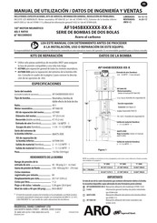 Ingersoll Rand ARO AF1045B Serie Manual De Utilización / Datos De Ingeniería Y Ventas