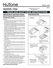 NuTone 605RP Manual De Usuario