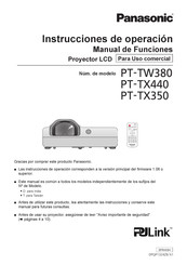 Panasonic PT-TX440 Instrucciones De Operación