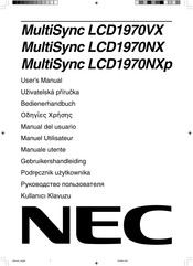 NEC MultiSync LCD1970VX Manual Del Usuario