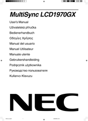 NEC MultiSync LCD1970GX Manual Del Usuario