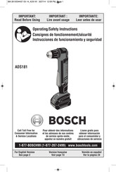 Bosch ADS181 Instrucciones De Funcionamiento Y Seguridad