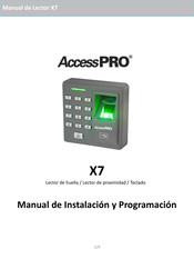 AccessPRO Lector X7 Manual De Instalación Y Programación