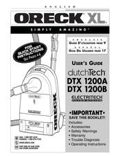 Oreck DutchTech DTX 1200B Guia Del Usuario