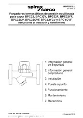 Spirax Sarco BPC32YF Instrucciones De Instalación Y Mantenimiento