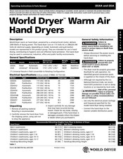 World Dryer (D)A Instrucciones De Funcionamiento Y Manual De Piezas