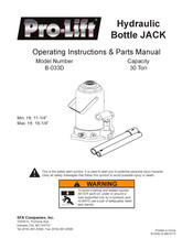 Pro-Lift B-033D Manual De Piezas E Instrucciones De Funcionamiento