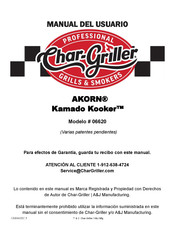 Char-Griller AKORN Kamado Kooker 06620 Manual Del Usuario