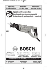 Bosch RS7 Instrucciones De Funcionamiento Y Seguridad