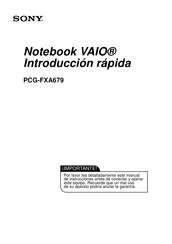 Sony VAIO PCG-FXA679 Introducción Rápida