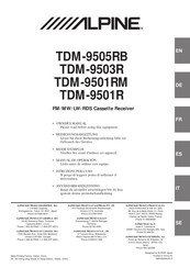 Alpine TDM-9501RM Manual De Operación