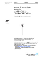 Endress+Hauser Levelflex FMP53 FOUNDATION Fieldbus Manual De Instrucciones Abreviado