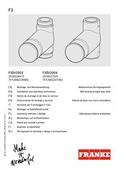 Franke F3SV2002 Instrucciones De Montaje Y Servicio