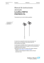 Endress+Hauser Levelflex FMP50 PROFIBUS PA Manual De Instrucciones Abreviado
