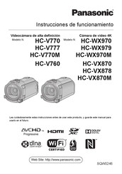 Panasonic HC-V760 Instrucciones De Funcionamiento