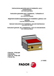 Fagor FTE6-05R Instrucciones Generales Para La Instalación, Uso Y Mantenimiento