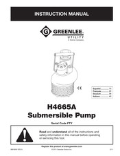 Textron Greenlee H4665A Manual De Instrucciones