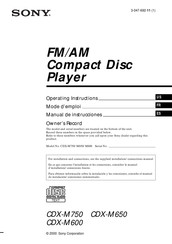 Sony CDX-M750 Manual De Instrucciones