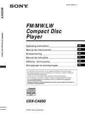 Sony CDX-CA850 Manual De Instrucciones