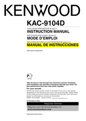 Kenwood KAC-9104D Manual De Instrucciones