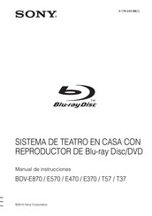 Sony BDV-T37 Manual De Instrucciones