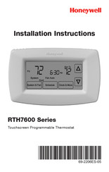 Honeywell RTH7600 Serie Instrucciones Para La Instalación