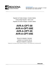 REACIONA AVR-A-OPT-08E Manual De Instalación Y Operación