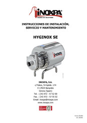 iNOXPA HYGINOX SE Instrucciones De Instalación, Servicio Y Mantenimiento