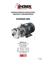 iNOXPA HYGINOX SEN Instrucciones De Instalación, Servicio Y Mantenimiento